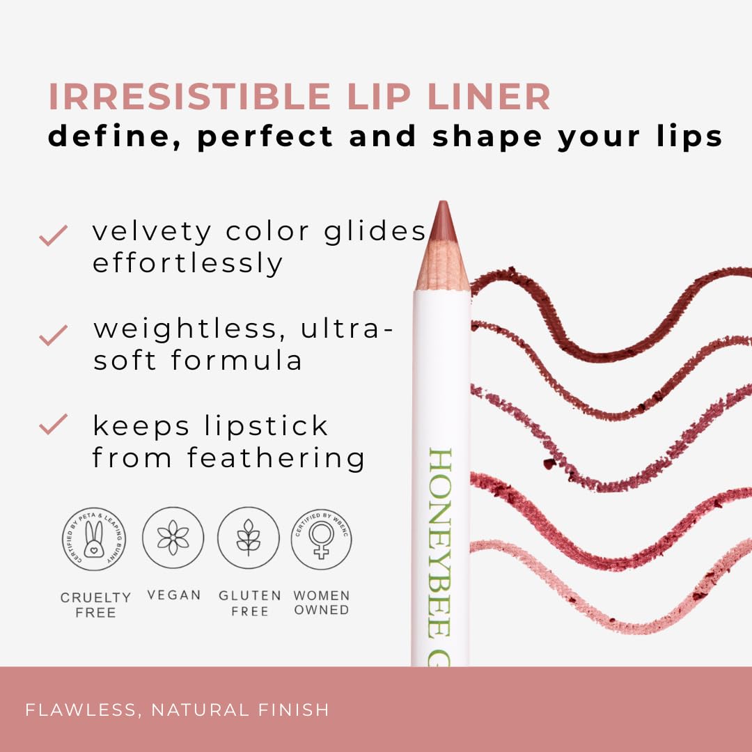Honeybee Gardens Irresistible Charisma Lip Liner, Matte Medium Warm Berry Pencil for Defining Lips, Long-Lasting Creamy Lip Color, Precision Lip Beauty & Personal Care Honeybee Gardens