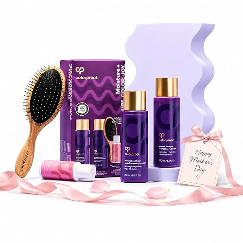 ColorProof Mothers Day Moisturizing Gift Set | Relaxation Gifts For Women Hair Care | Complete Set With Moisture Shampoo, Conditioner, Overnight Serum Beauty & Personal Care ColorProof