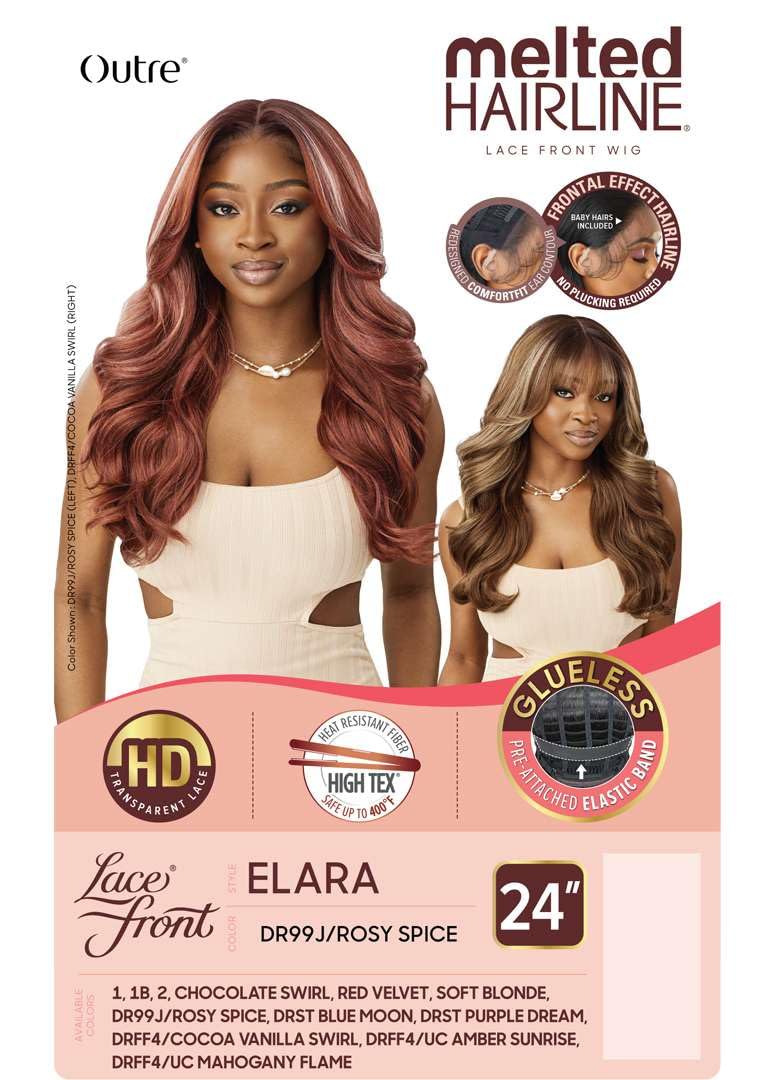 Outre Lace Front Wig - Melted Hairline - Elara (DRFF4/UC MAHOGANY FLAME)
