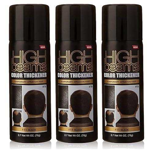 High Beams Color Thickener Temporary Spray-On Hair - Black 2.7 oz (3 pack) Beauty & Personal Care High Beams