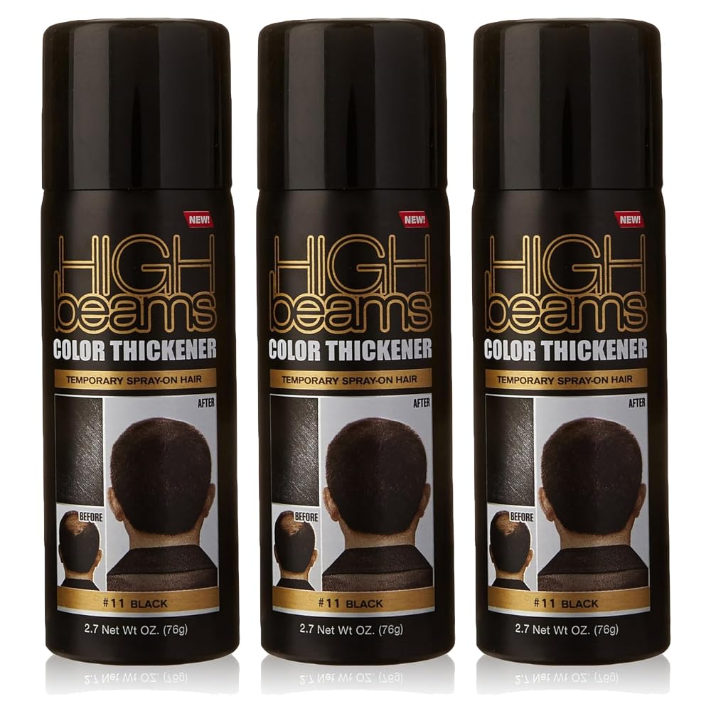 High Beams Color Thickener Temporary Spray-On Hair - Black 2.7 oz (3 pack) Beauty & Personal Care High Beams
