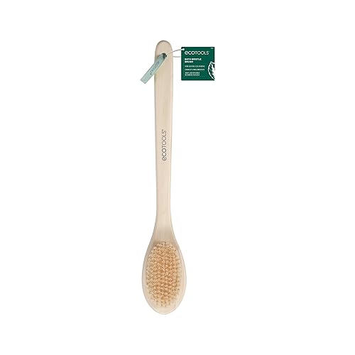 EcoTools Bath Bristle Brush, Bath Brush with Long Handle, Cleanse Back & Hard-to-Reach Areas, Eco Friendly Shower Brush for Exfoliating, Cruelty Free Beauty & Personal Care EcoTools