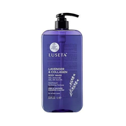 Luseta Lavender & Collagen Body Wash for Women and Men, Moisturizes and Soothes the Skin with Calming Aroma, Enhances Hydration Shower Gel Body Wash Beauty & Personal Care L LUSETA