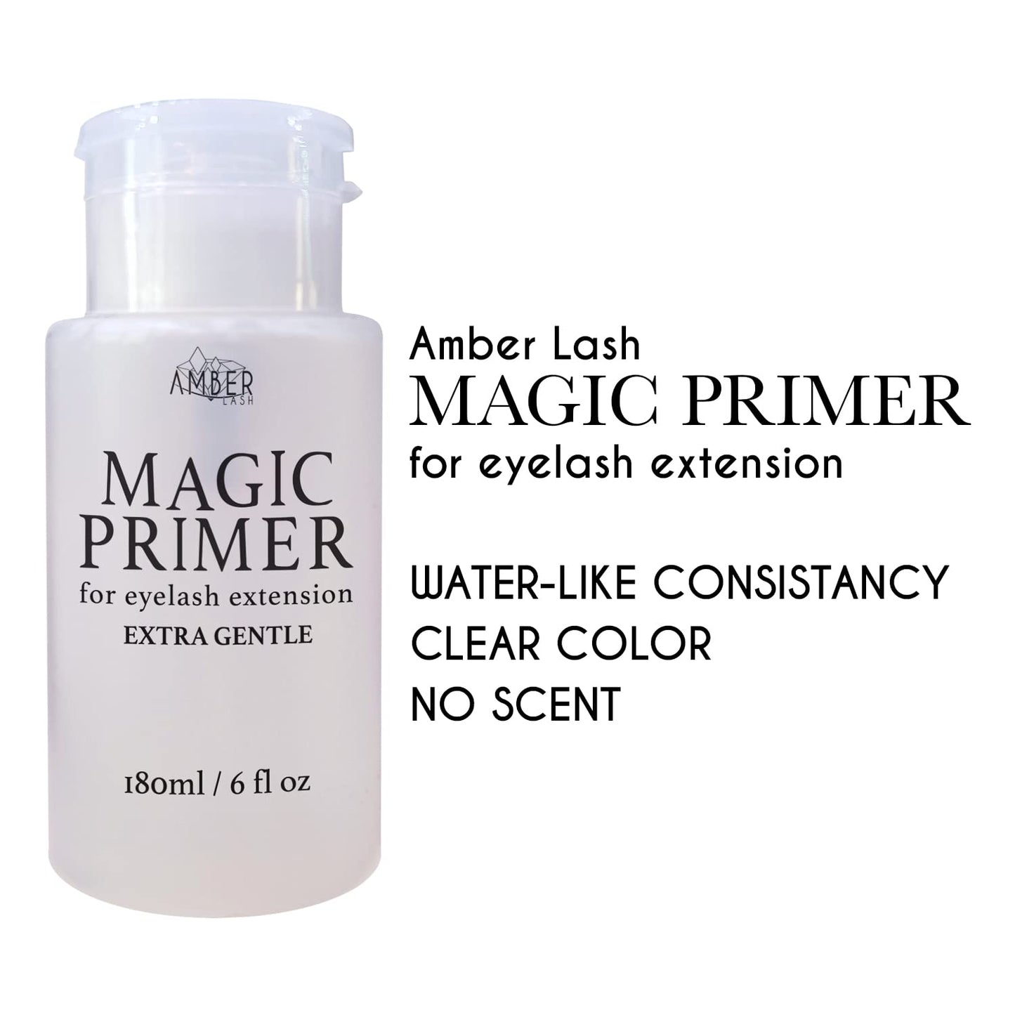 Amber Lash Magic Primer (6.0 fl.oz/180ml) Super Gentle Eyelash Extension Primer to Increases Adhesive Strength and Bonding Retention on Natural Beauty & Personal Care Amber Lash