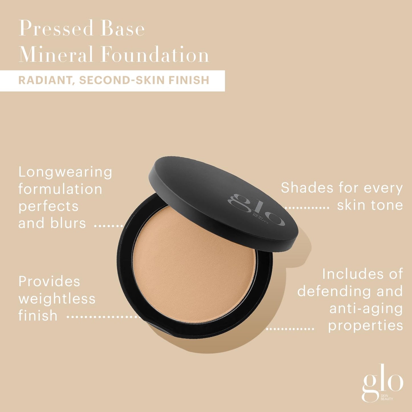 Glo Skin Beauty Pressed Base Powder Foundation, Honey Medium - Buildable Sheer to Full Coverage, Long Wear Face Powder Compact, Pressed Powder Makeup Beauty & Personal Care Glo Skin Beauty