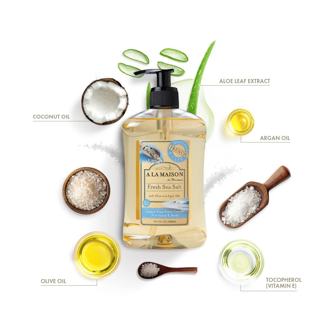 A LA MAISON, Soap Liquid French Sea Salt, 16.9 Fl Oz Beauty & Personal Care A LA MAISON