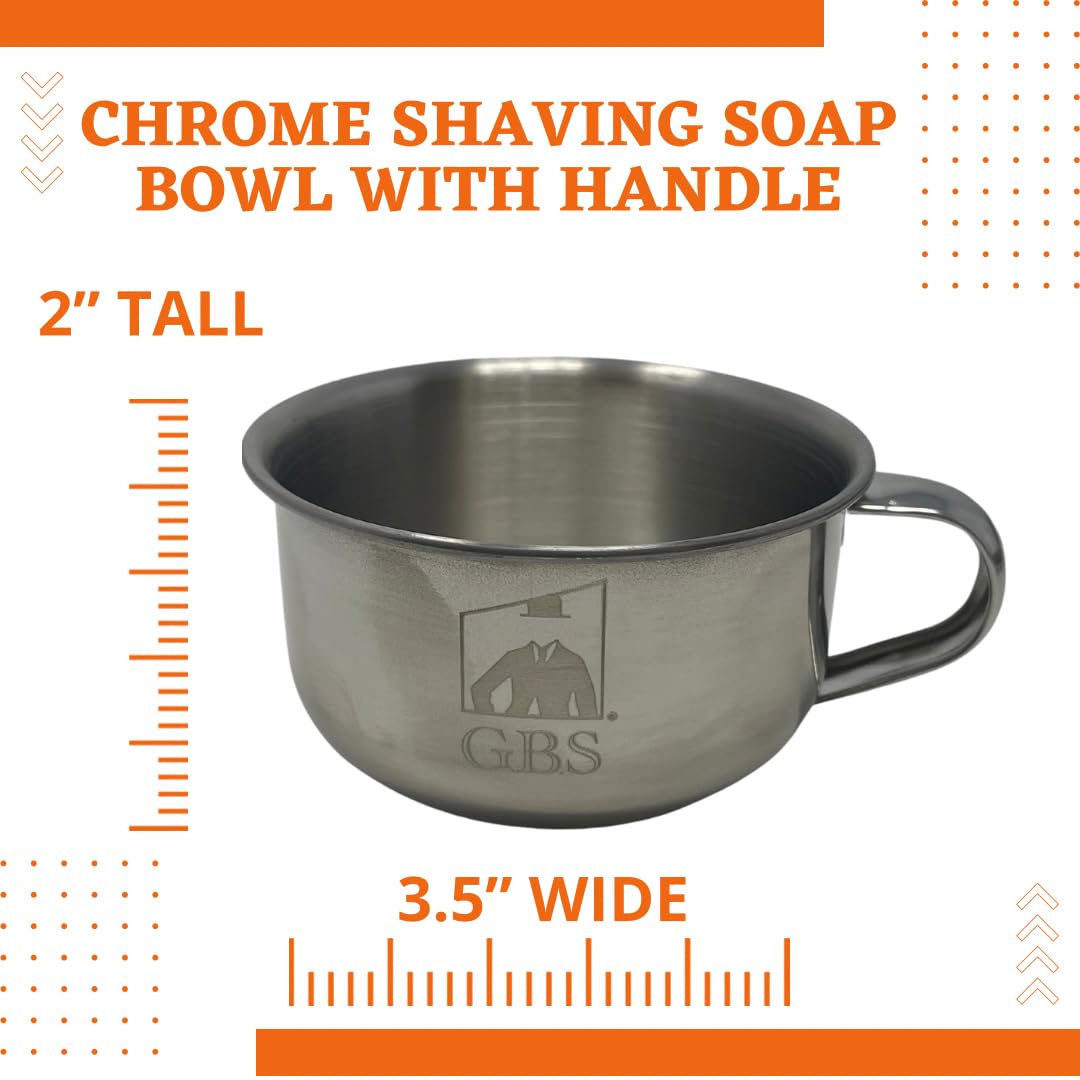 G.B.S Chrome Shaving Bowl, Stainless-steel Unbreakable, Durable for Home, Compliments Any Shaving Razor and Shave Brush Beauty and Personal Care G.B.S