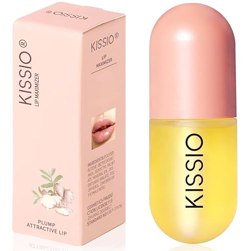 KISSIO Lip Plumper,Natural Lip Plumper for Day Use,Plumping Gloss Make Lips Fuller and Moisturizing 5.5ml,Lips Mask,Hydrating & Reduce Fine Beauty & Personal Care KISSIO