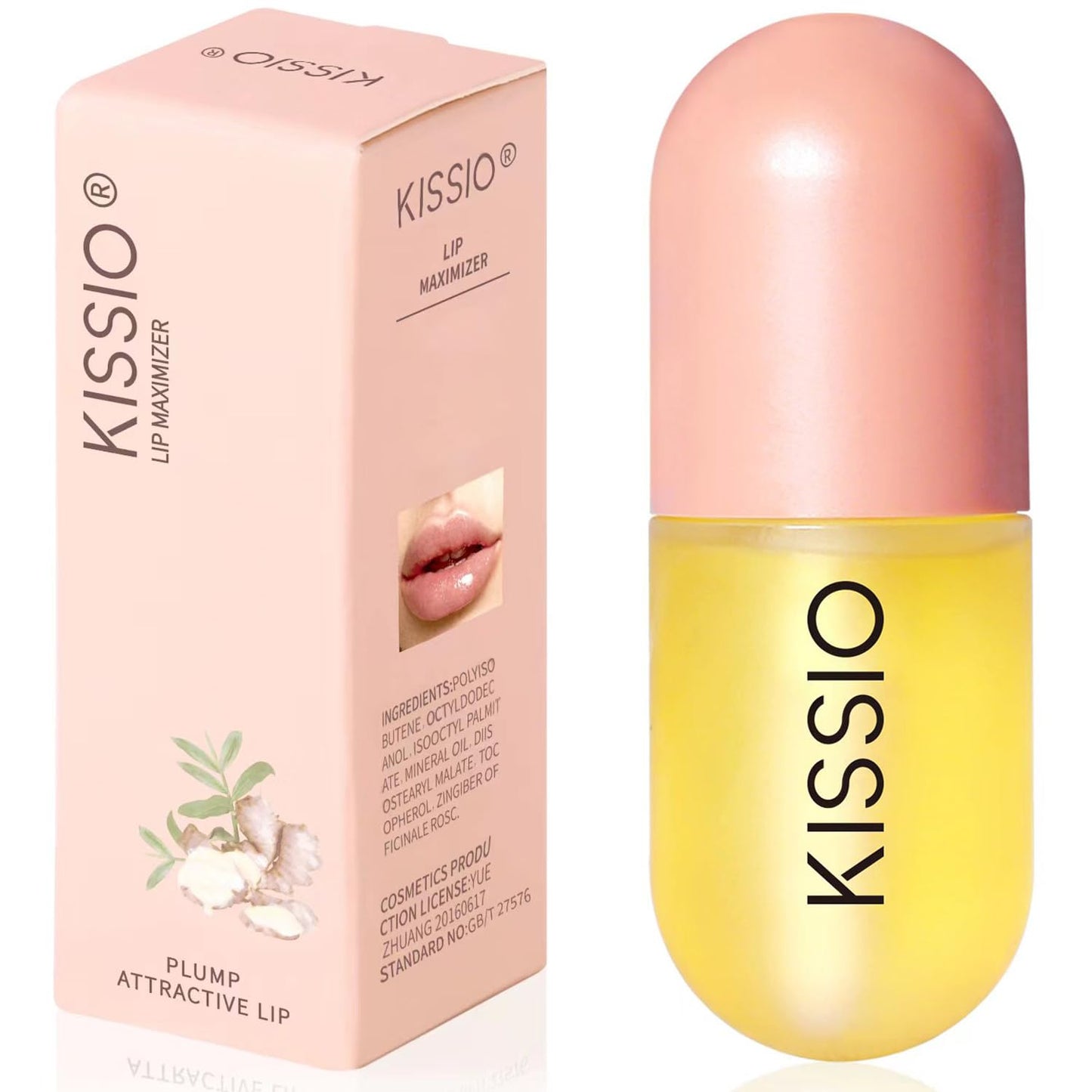 KISSIO Lip Plumper,Natural Lip Plumper for Day Use,Plumping Gloss Make Lips Fuller and Moisturizing 5.5ml,Lips Mask,Hydrating & Reduce Fine Beauty & Personal Care KISSIO