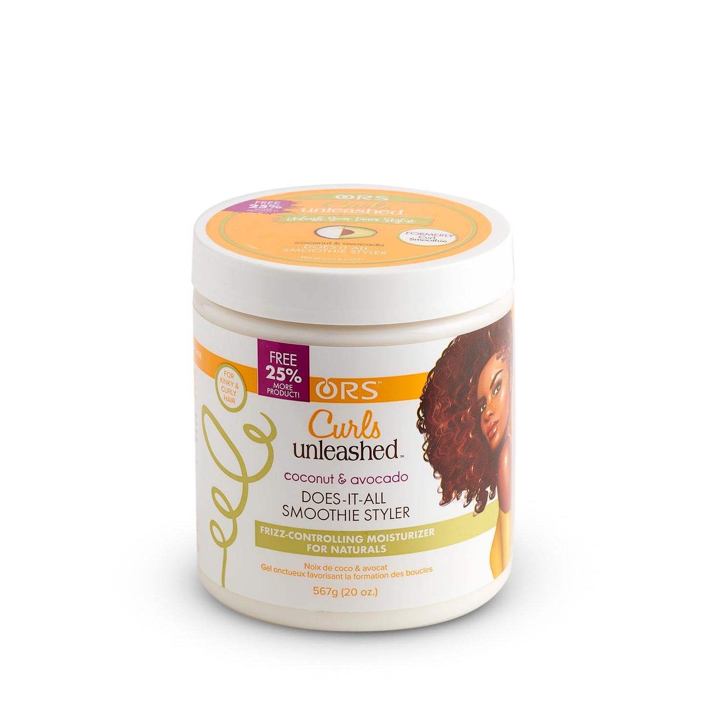 Curls Unleashed Style & Maintenance Coconut and Avocado Curl Enhancing Smoothie, Hydrating Curl Smoothie, (20 oz) Beauty & Personal Care ORS