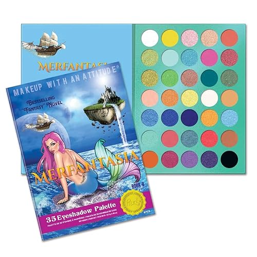 Rude Cosmetics Merfantasia 35 Eyeshadows Palette - Book 8 for Women - 1.34 oz Eye Shadow Beauty & Personal Care RUDE