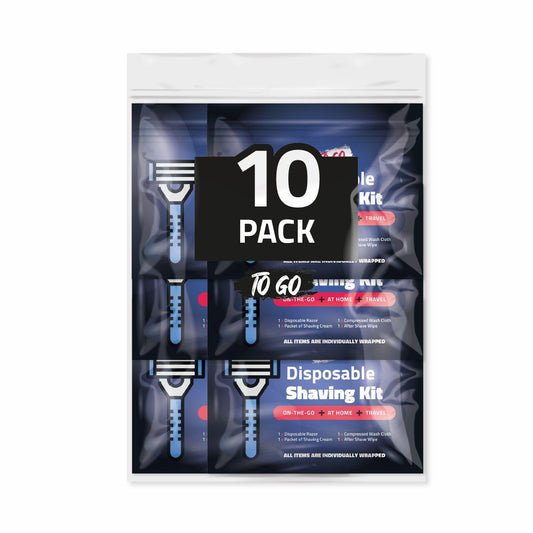 On-the-Go Shaving Kit - Disposable Razor, Shaving Cream, Washcloth & Aftershave Wipe - Travel Friendly, Grooming Essentials for Hygiene when on the Go Beauty and Personal Care pH Advantage