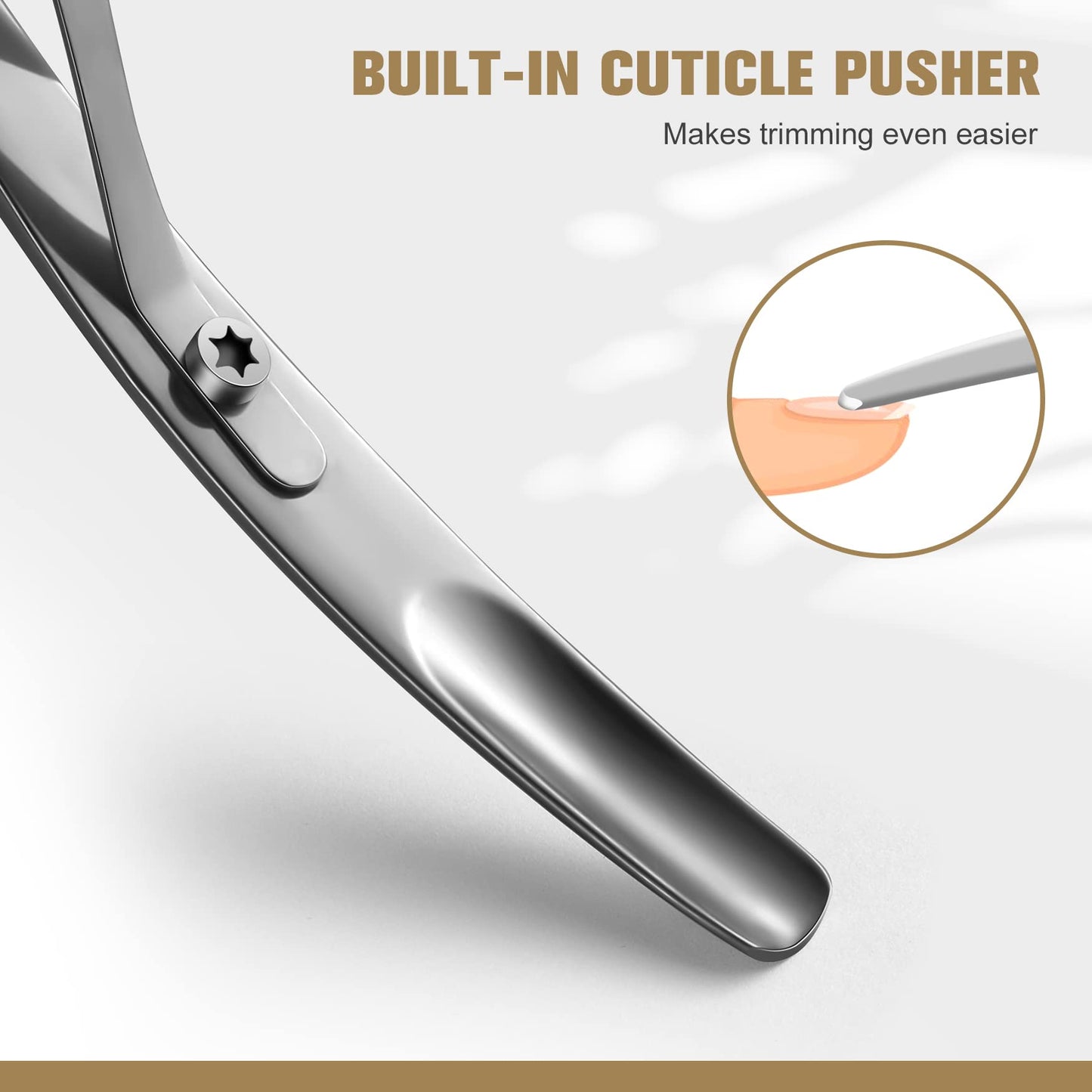 FERYES Cuticle Clipper with Pusher, 2 in 1 Professional Cuticle Trimmer, 6mm Full Jaw Cuticle Nipper, Stainless Steel Cuticle Remover Tool Mirror Beauty and Personal Care FERYES