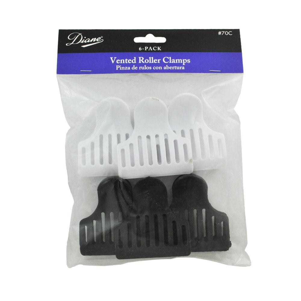 Diane D70C Vented Roller Clamps – Black and White, 6 Count (Pack of 1) Beauty & Personal Care Diane