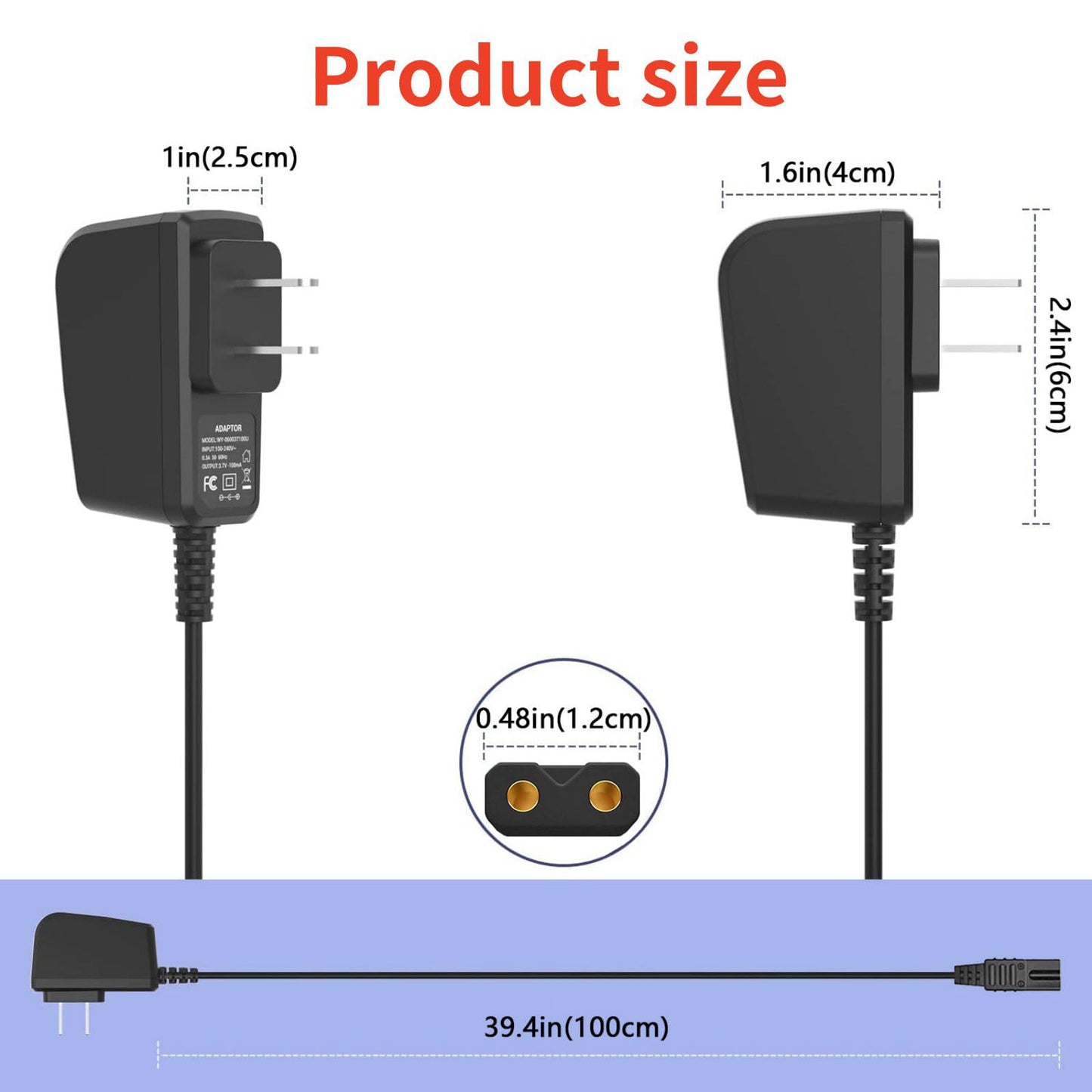 Charger for Wahl Clipper, 2V Charger Power Cord for Wahl Cordless Detailer 8786-1001, 8163, 8061, 8061-100,97617-100 Beauty and Personal Care DAGIJIRD