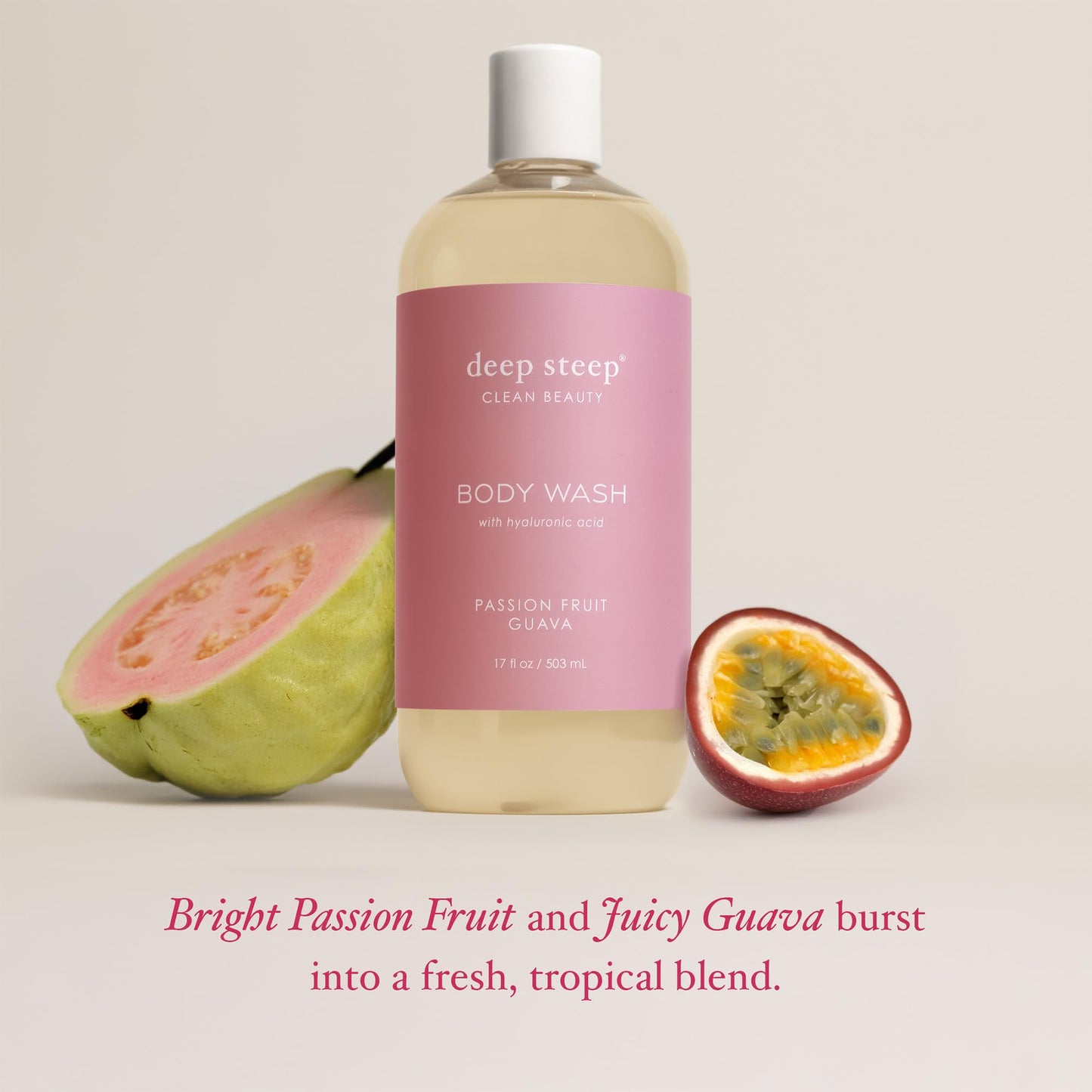 Deep Steep Passion Fruit Guava Body Wash, Hydrating Shower Gel with Hyaluronic Acid & Shea Butter for Sensitive Skin, Bodywash for Women & Men, 17 Fl Beauty & Personal Care Deep Steep