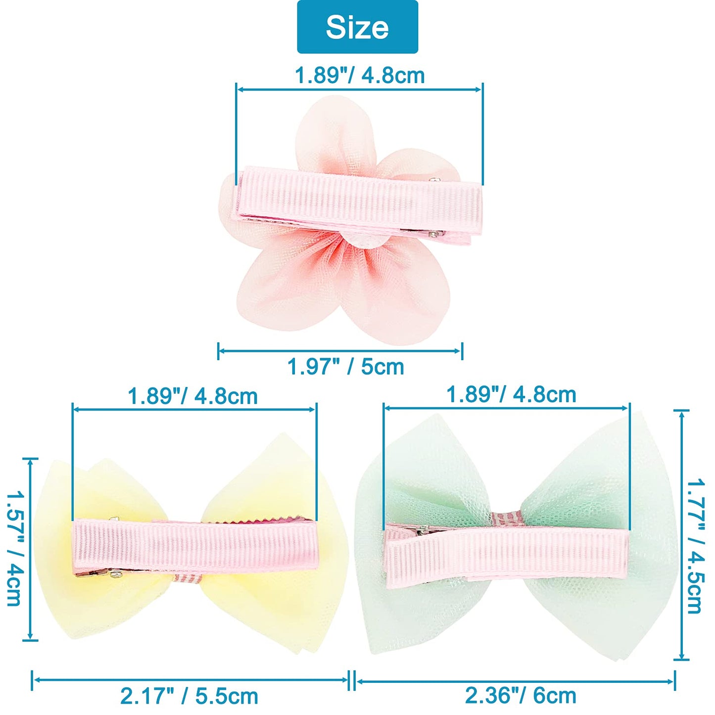 Tulle Glitter Hair Bows for Girls, BETITETO 15 Pieces Cute Handmade Flower Rhinestone Alligator Hair Clips Non-slip for kids Women Beauty & Personal Care BETITETO