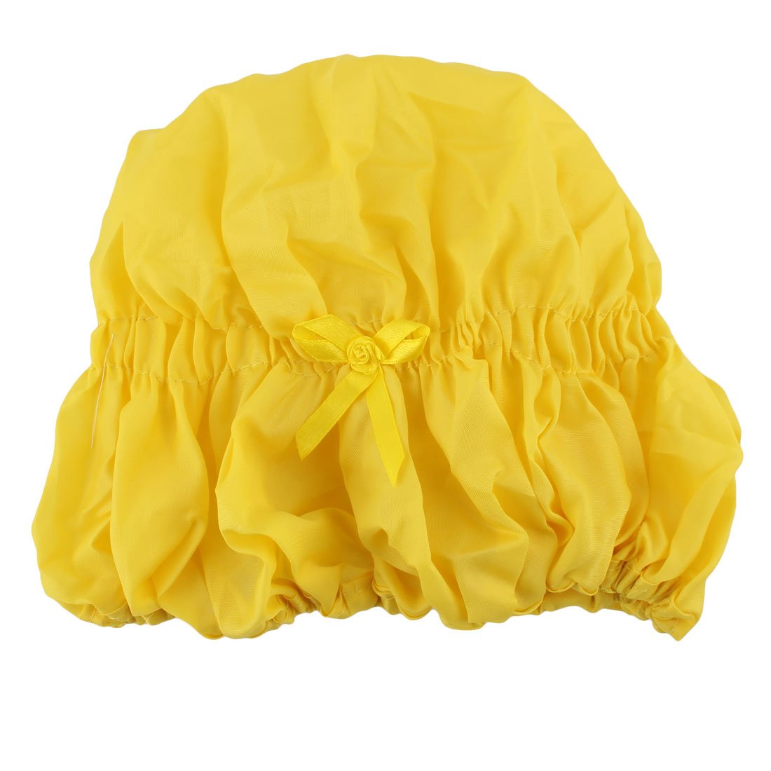 Ruilogod Lady Bowknot Decor Elastic Band Waterproof Shower Bath Cap Hat Yellow (id: 9a4 f10 e0a fe3 cd0 Beauty and Personal Care Ruilogod