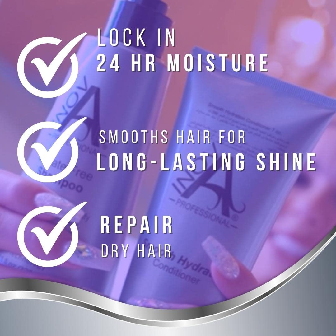 Inova Professional Silk Keratin Shampoo & Conditioner Set - Smooth Protection Sulfate-Free Shampoo & Smooth Hydration Conditioner (11 Oz), grey Beauty & Personal Care Inova Professional