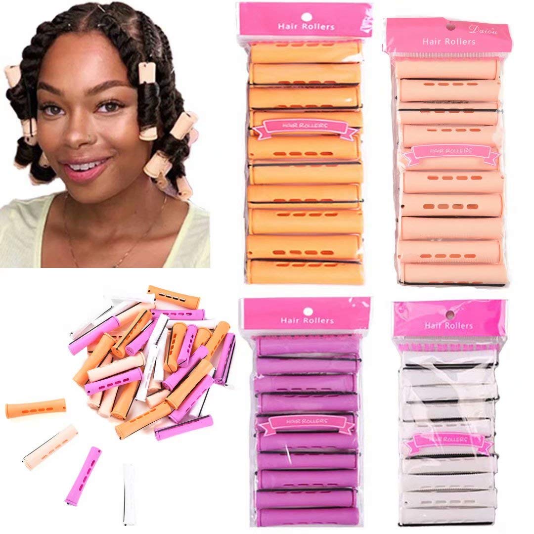 40pcs Perm Rods Set for Natural Hair 4 Sizes Cold Wave Rods Hair Rollers for Women Curling Rods for Long Medium Small Hair Curler Styling DIY Beauty & Personal Care Alimiriam