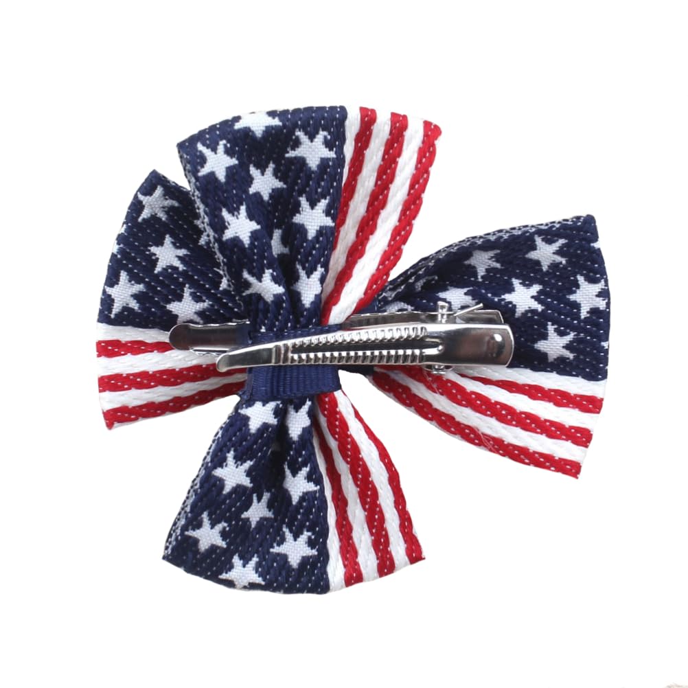 Aysekone 2 Pcs/Pack Girls American Flag Hair Bow Hair Clips Fourth of July Hair Accessories Patriotic Hair Bows Hairgrips Beauty & Personal Care Aysekone