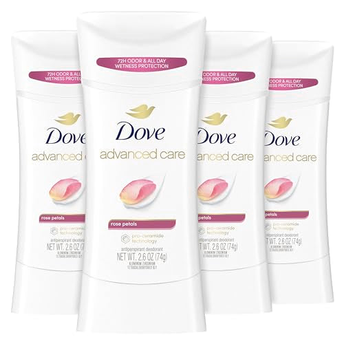 Dove Advanced Care Antiperspirant Deodorant Stick Rose Petals 4 Count for after shave care for underarms 72 hour odor control with all-day sweat Beauty and Personal Care Dove
