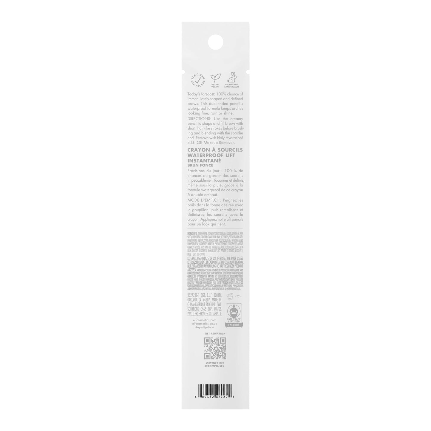e.l.f. Instant Lift Waterproof Eyebrow Pencil, Dual-Ended with Precision Tip & Spoolie, Smudge-Resistant Formula for Natural, Long-Lasting Brows, Deep Beauty and Personal Care e.l.f.