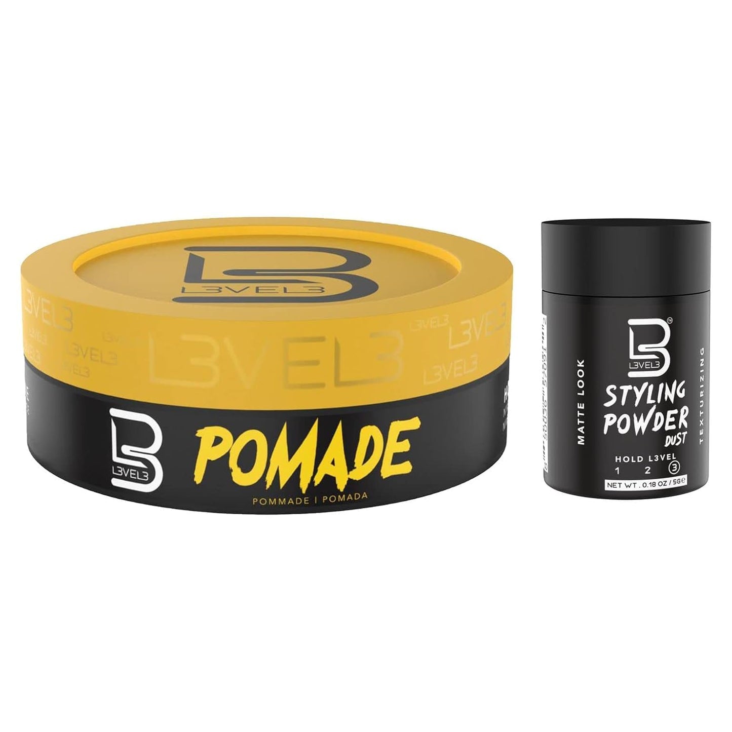 L3 Level 3 Pomade - Improves Hair Strength and Volume Long-Lasting Hold Infused with Keratin (Small Pomade with Powder) Beauty & Personal Care L3