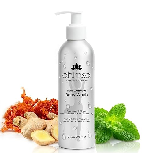 Ahimsa Gentle All Natural Body Wash for Women, Moisturizing Body Wash Sensitive Skin, Dry Skin & All Complexions, Invigorating Spearmint & Ginger Beauty & Personal Care Ahimsa