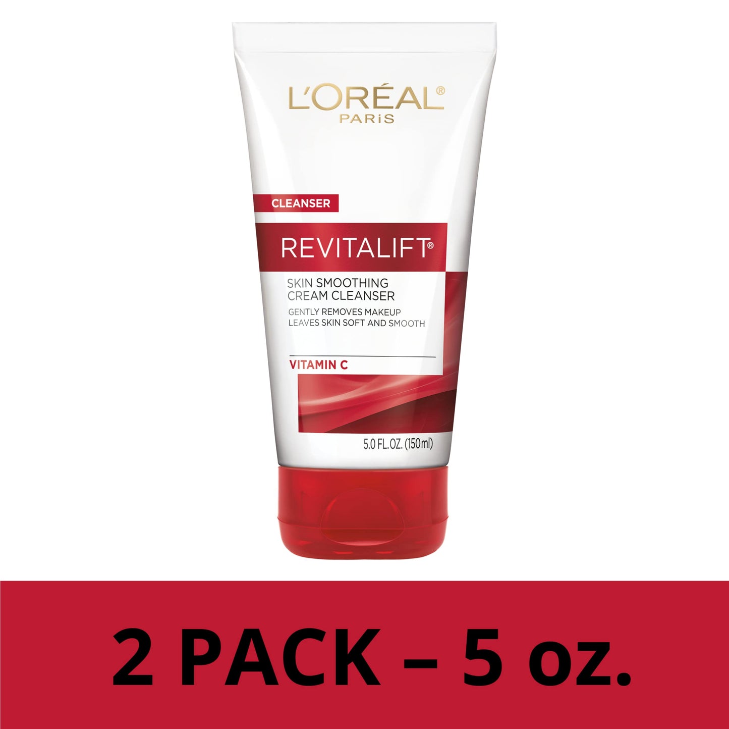 L'Oreal Paris Revitalift Daily Cream Cleanser, Gentle Makeup Remover Face Wash with Vitamin C 5 fl. oz (Pack of 2) Beauty & Personal Care L'Oreal Paris