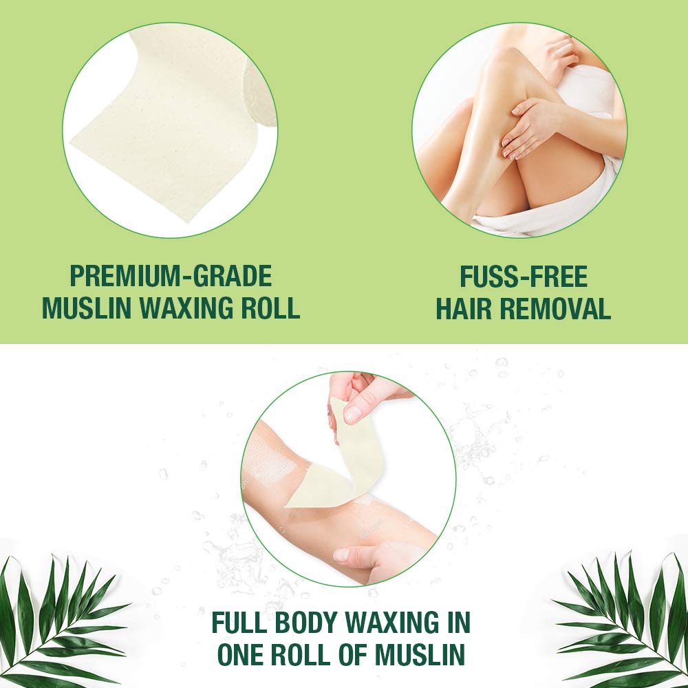 Clean + Easy Muslin Wax Strips - Extra Large Wax Strip Roll for Full Body & Facial Hair Removal, 3.5" x 40 Yards Beauty & Personal Care Clean + Easy