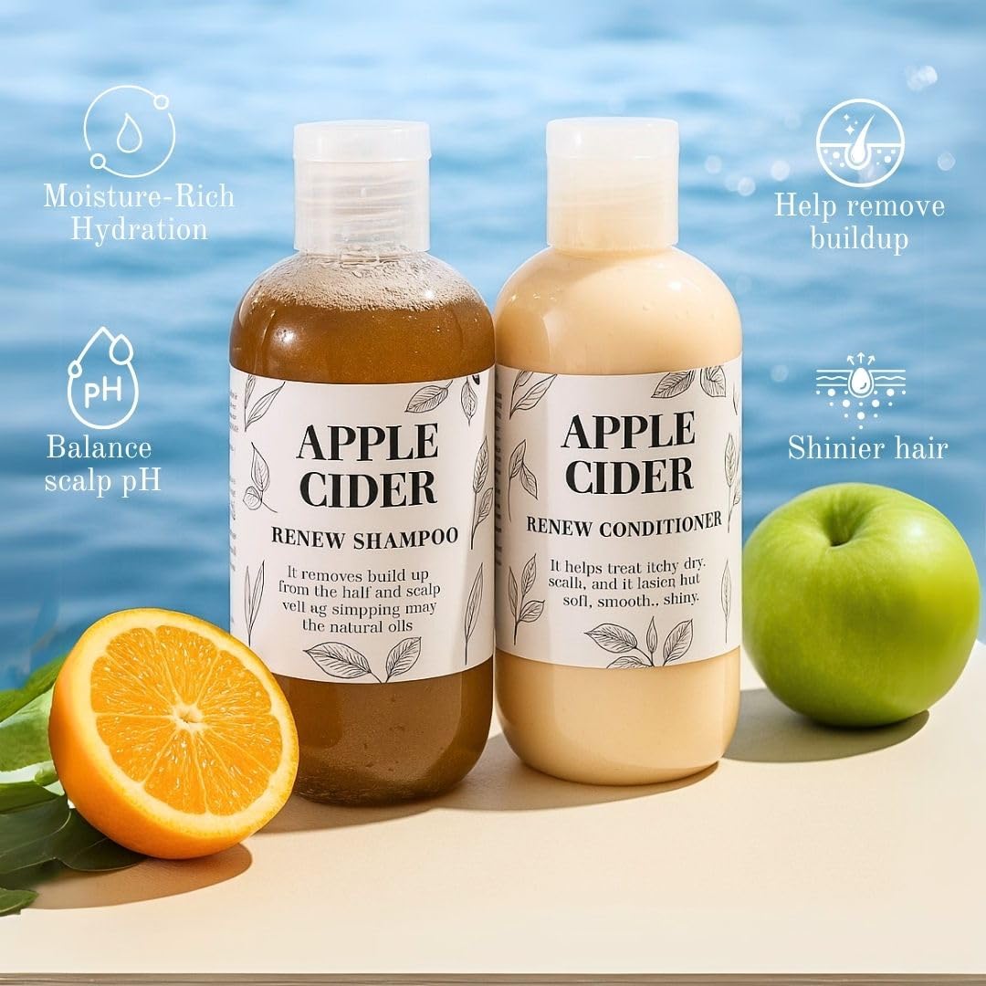 Nature Skin Shop Apple Cider Vinegar Shampoo and Conditioner Set Beauty & Personal Care Nature Skin Shop