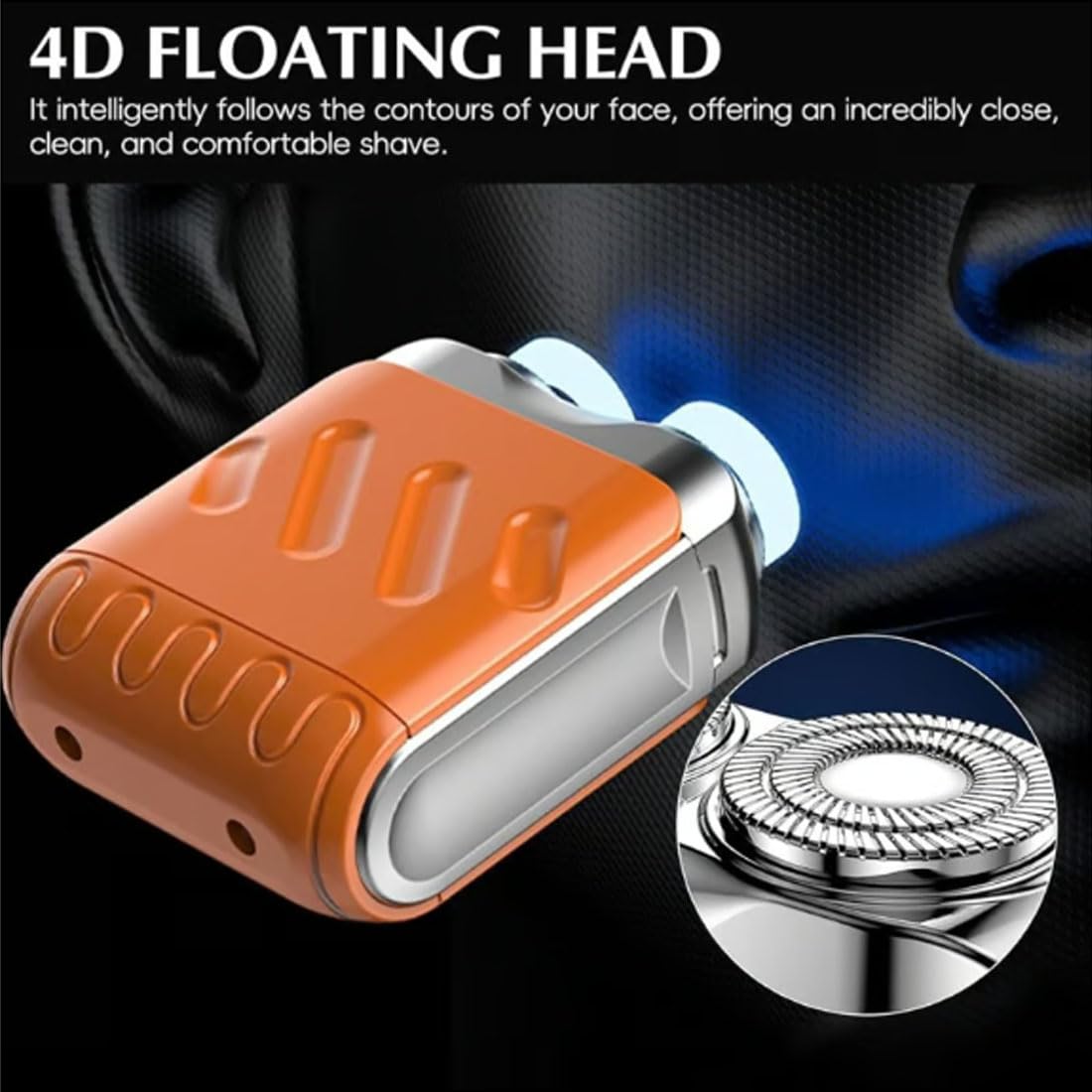 Small Steel Cannon Suspended Magnetic Blade, Portable Rotary Dual Ring Electric Shaver, Fully Waterproof, USB Rechargeable, One-Button Long Lasting Beauty and Personal Care tarcegta