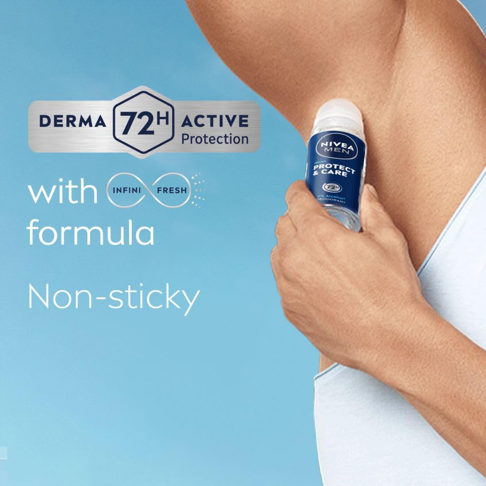 Nivea Men Protect & Care Roll On 48 Hrs - 50ml (1.69 Fl Oz) Beauty and Personal Care NIVEA