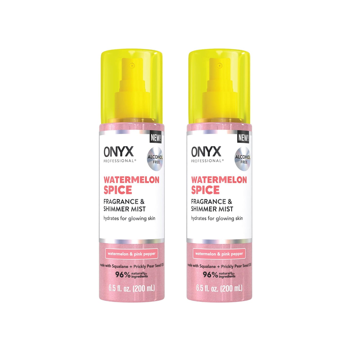 Onyx Professional Hydrating Shimmer Mist with Squalane & Prickly Pear Seed Oil, Watermelon Spice, 6.5 fl oz, 2pk - Shimmer Hair and Body Mist Creates Beauty & Personal Care Onyx Professional