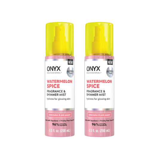 Onyx Professional Hydrating Shimmer Mist with Squalane & Prickly Pear Seed Oil, Watermelon Spice, 6.5 fl oz, 2pk - Shimmer Hair and Body Mist Creates Beauty & Personal Care Onyx Professional