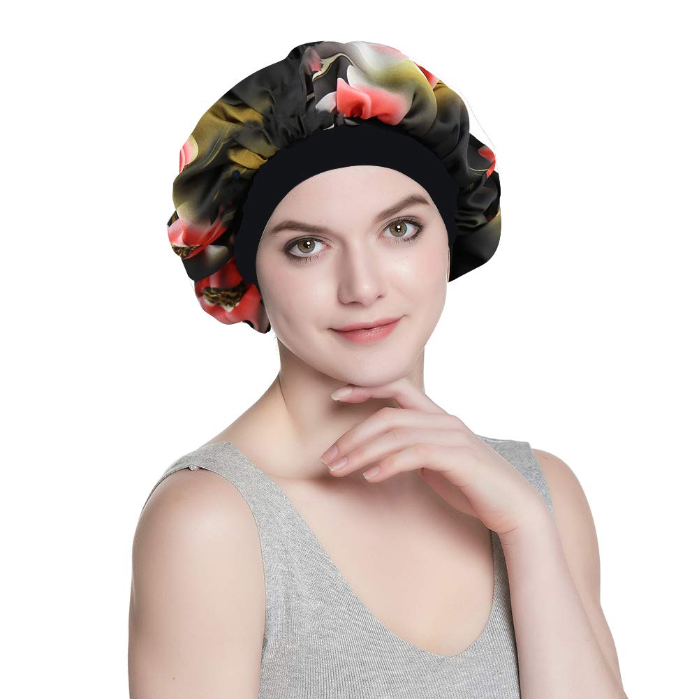 Night Cap for Frizzy Hair Pleated Bandana Ethnic Cloth Print Bohemian Band Beauty and Personal Care Alnorm