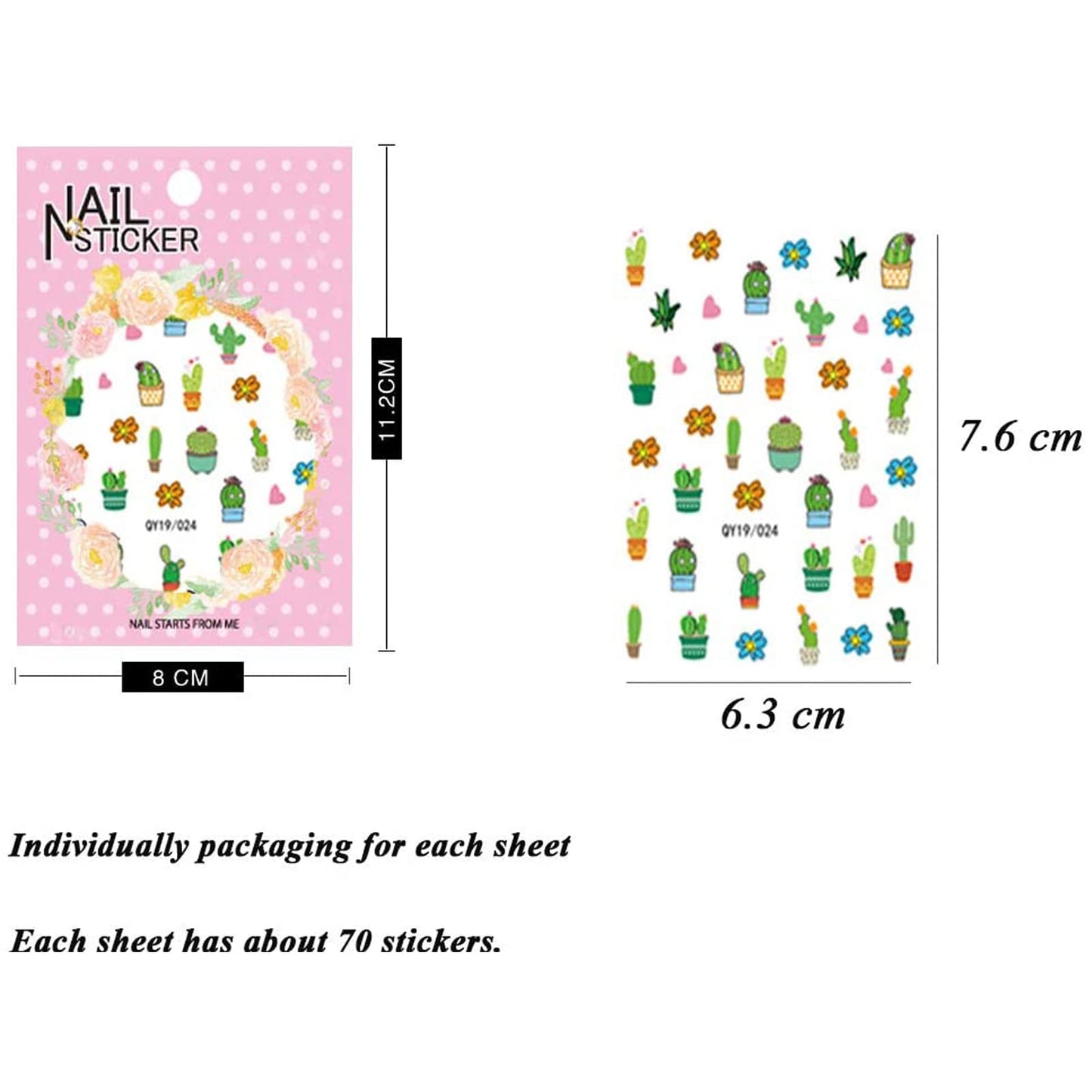 Nail Stickers for Women and Little Girls - 12 Sheets 3D Self-Adhesive DIY Nail Art Decoration Set Including Flowers Leaves Animals Plants Fruits Nail Beauty & Personal Care IHUKEIT
