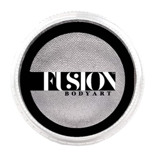 Fusion Body Art Pro Face Paint | Pearl Metallic Silver (32gm), Professional Quality Water Activated Shimmery Face and Body Paint Supplies Single Beauty & Personal Care FUSION BODY ART