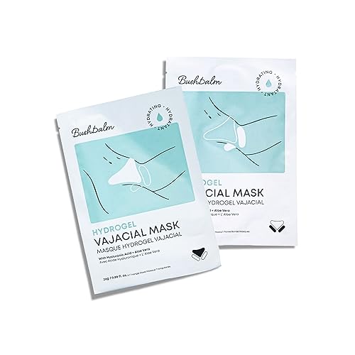 Bushbalm Hydrogel Vajacial Mask - Hydrating Mask with Hyaluronic Acid and Aloe Vera to Cool and Soothe Skin Post-Hair Removal, 1 Full Masks Set Beauty & Personal Care Bushbalm
