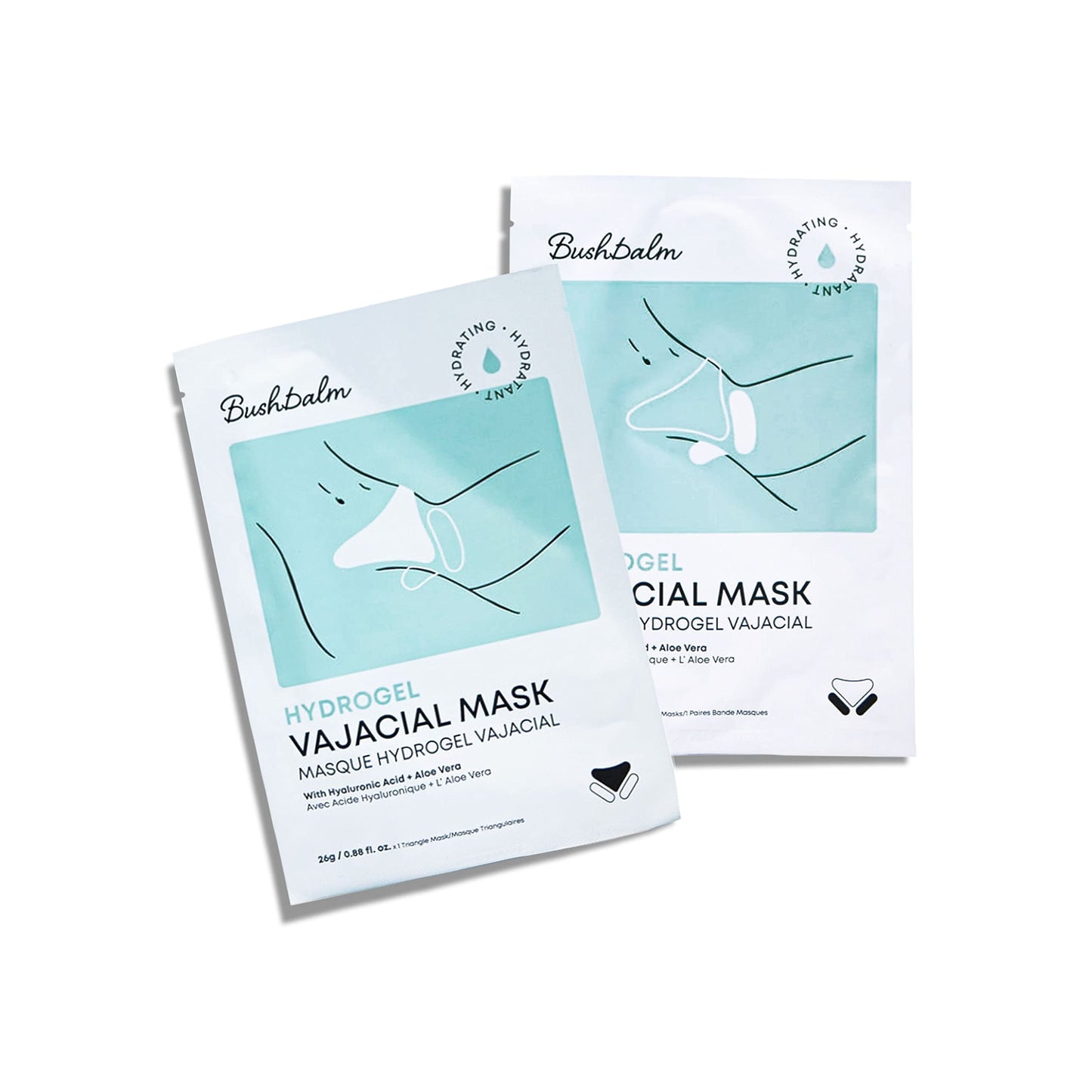 Bushbalm Hydrogel Vajacial Mask - Hydrating Mask with Hyaluronic Acid and Aloe Vera to Cool and Soothe Skin Post-Hair Removal, 1 Full Masks Set Beauty & Personal Care Bushbalm
