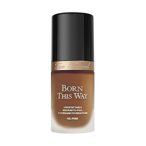 Too Faced Born This Way Natural Finish Longwear Liquid Foundation | Medium-To-Full Coverage | Hydrating + Oil Free, 1 Fl Oz, Hazelnut Beauty & Personal Care Too Faced
