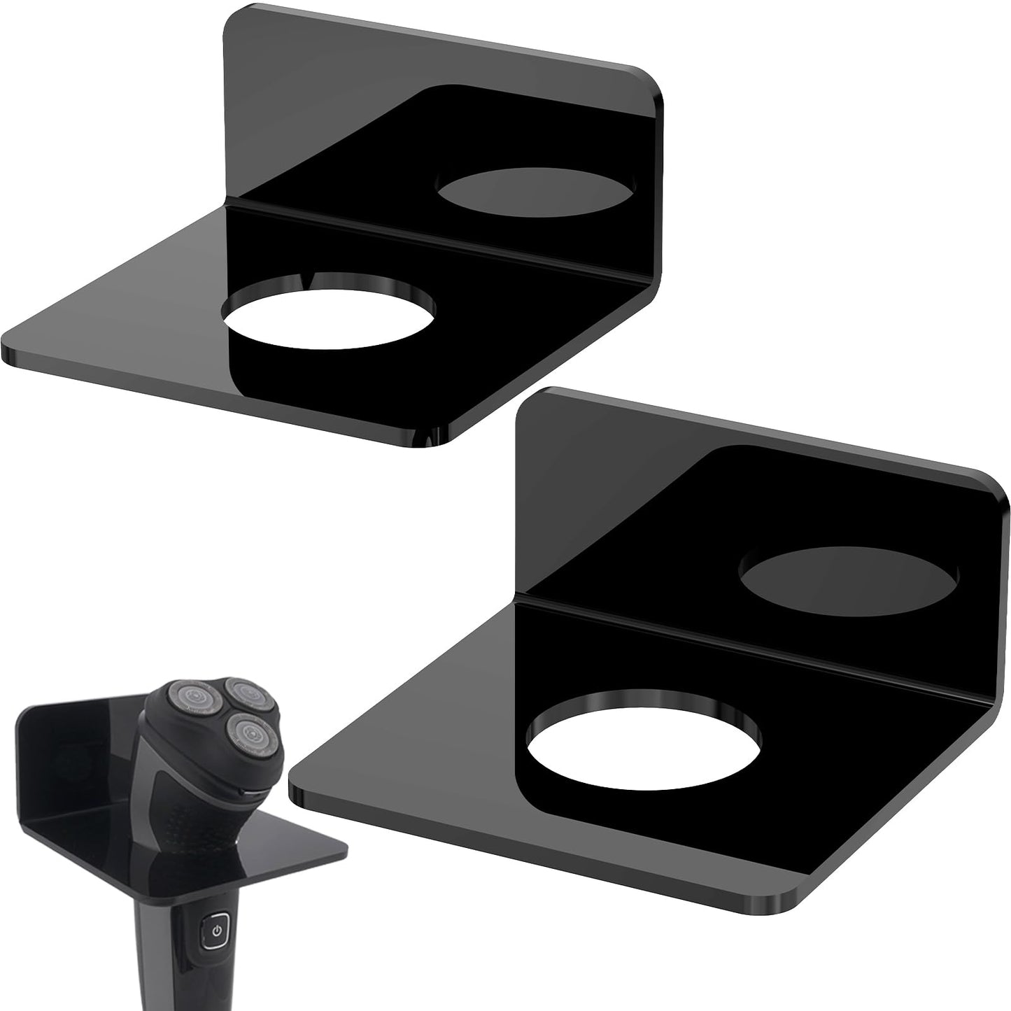 Linkidea 2 Pack Wall Mount Electric Razor Holder, Compatible with Philips Norelco Series 9 / 7 / 5, Self-Adhesive Bathroom Organizer Shaving Stand Beauty and Personal Care Linkidea