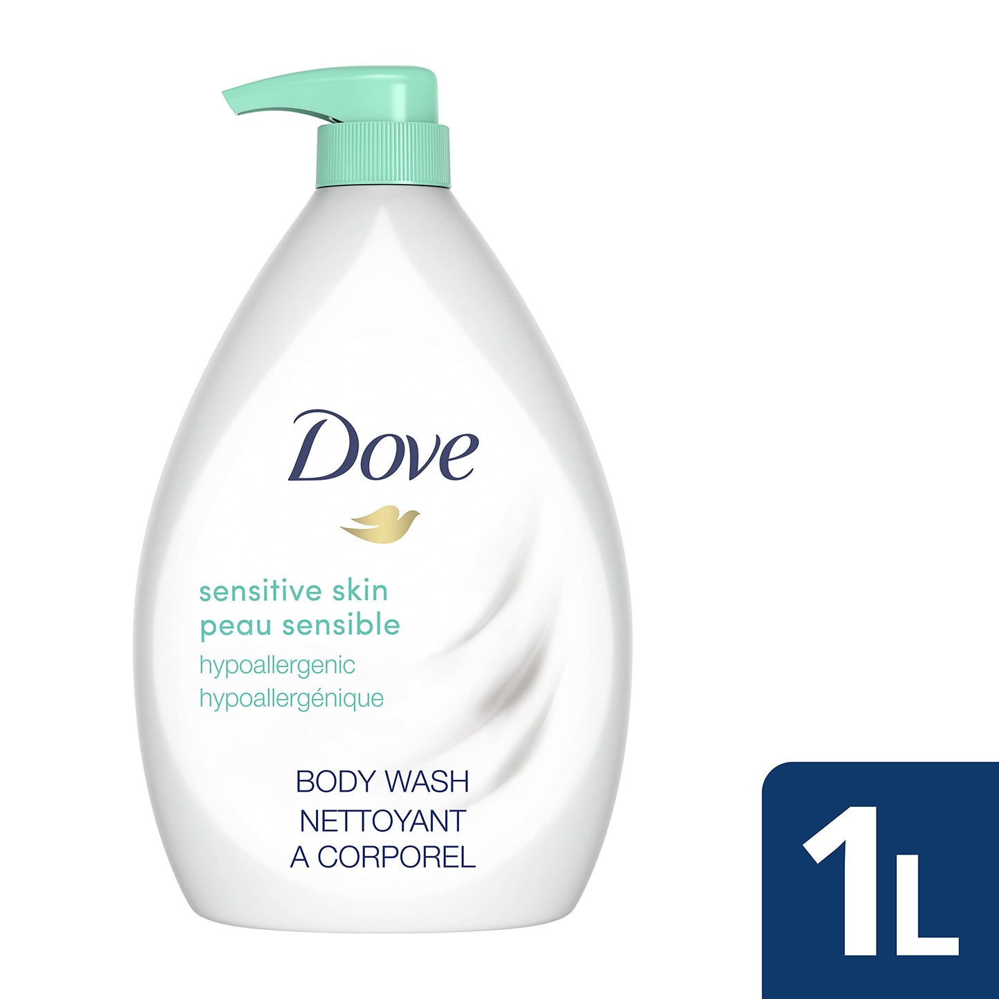 Dove Body Wash with Pump With Skin Natural Nourishers, Sensitive Skin, For Instantly Soft Skin And Lasting Nourishment 1 l-fragrance-free Beauty & Personal Care Dove