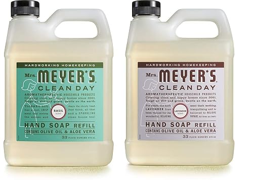 Mrs. MEYER'S CLEAN DAY Hand Soap Refill Scent Variety Pack 2 CT (Lavender + Basil) Beauty & Personal Care Mrs. MEYER'S