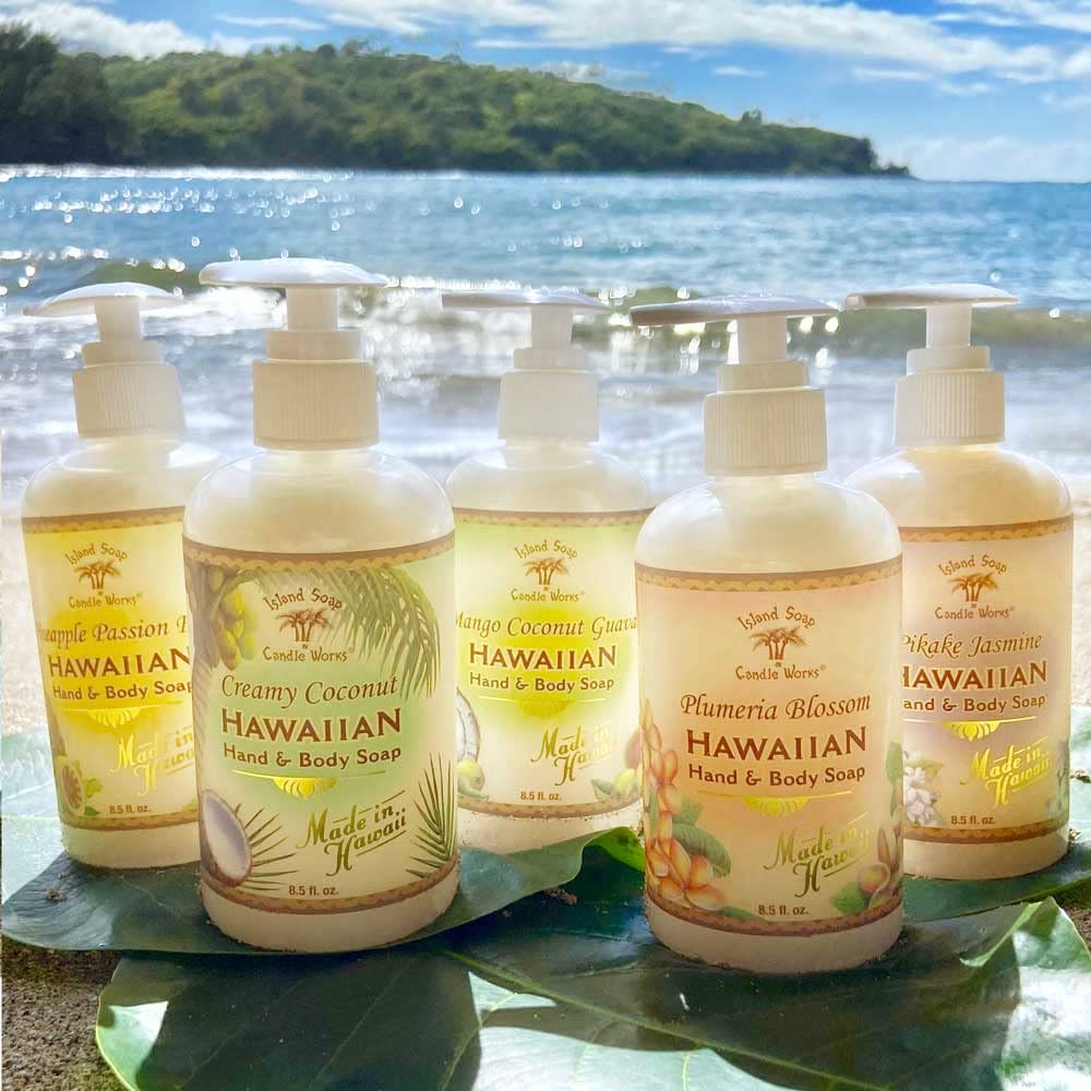 Island Soap & Candle Works Botanical Liquid Hand Soap - Vegan Hand Soap for Men and Women - Luxury Skincare for Bathroom - Hawaiian Gifts Beauty & Personal Care Island Soap & Candle Works