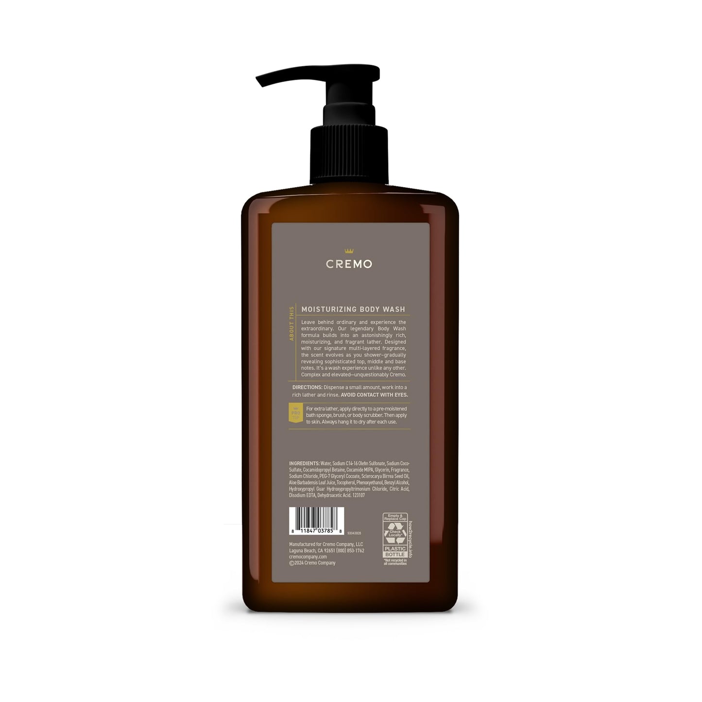 Cremo Rich-Lathering Vintage Suede Body Wash for Men, 32 Fl Oz Beauty & Personal Care Cremo
