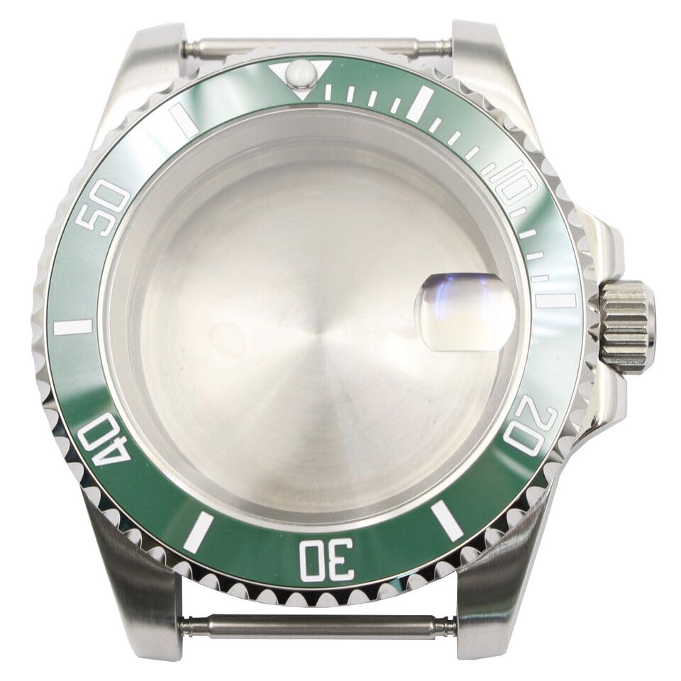 Fit for NH35 NH36 Flat Sapphire Glass Silver Steel Watch Case Bezel Screw Green Beauty and Personal Care dreeong