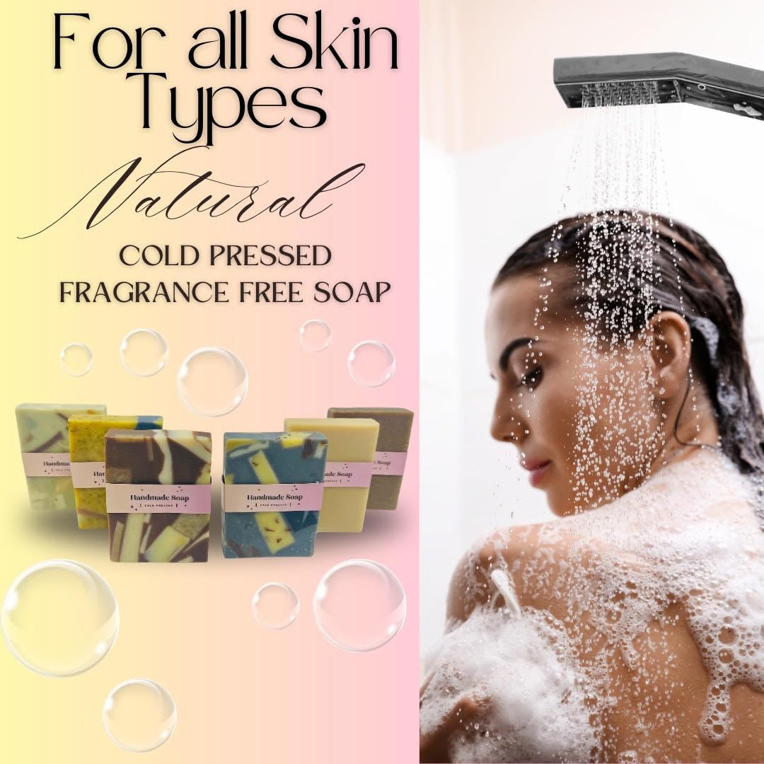 G.B.S All Natural Vegan Unscented Cold Pressed Hand and Body Soap for Sensitive Skin - Coconut Oil Nourishing and Gentle (Pack of 6) Beauty & Personal Care G.B.S