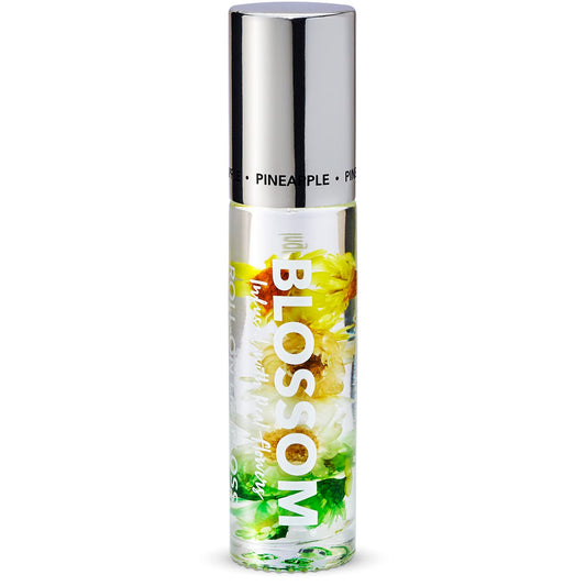Blossom Roll on Lip Gloss, Scented Clear High Shine Moisturizing Lip Oil, Non Sticky, Infused with Real Flowers, Made in USA, 0.2oz, Pineapple Beauty & Personal Care Blossom
